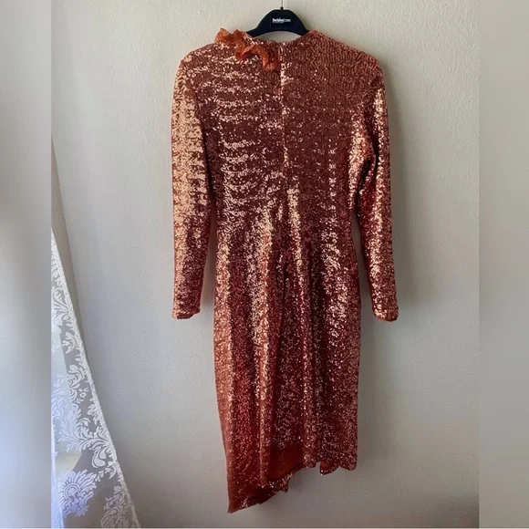 Preen by Thornton Bregazzi Copper Sequin Dress - Picture 7 of 9